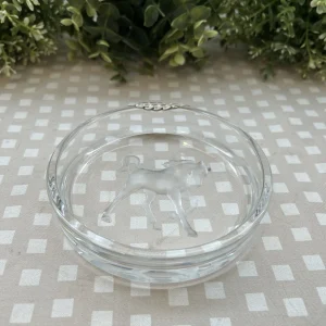 Platillo de cristal con caballos