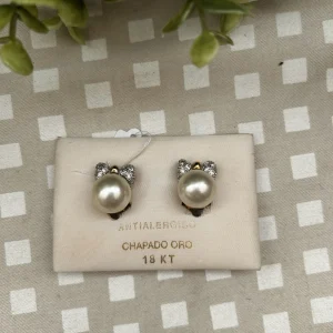 Pendientes de perla y circonita