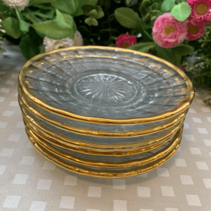 Juego 6 platillos de pan filo dorado
