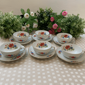 Juego 6 tazas té Bidasoa amapolas
