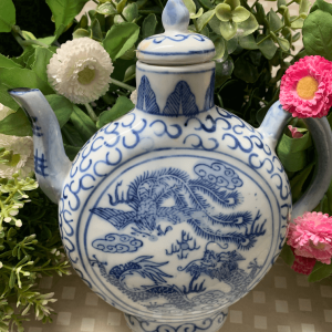Tetera china dragones azules