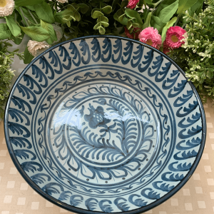 Ensaladera cerámica azul