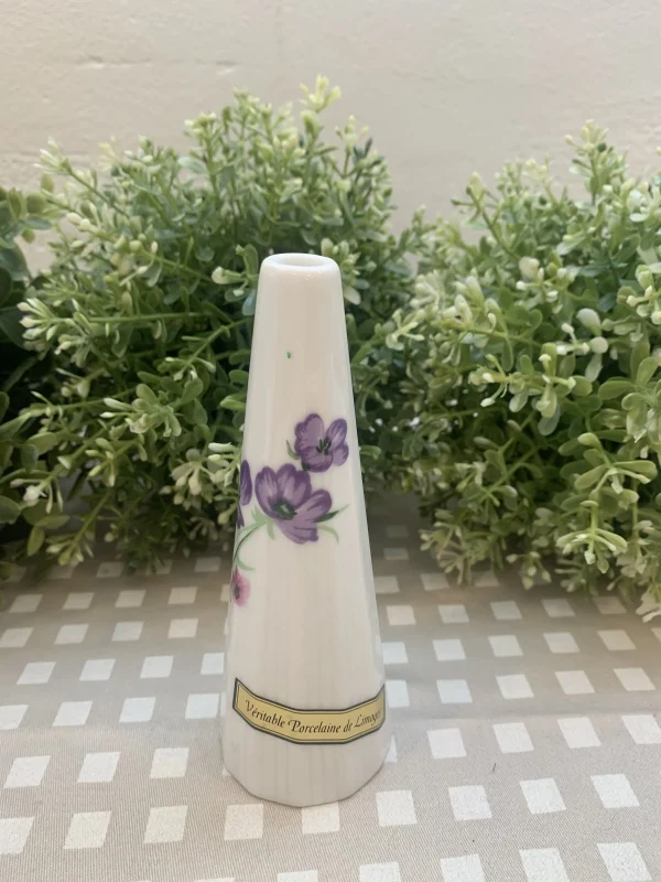 Violetero Limoges flores violetas