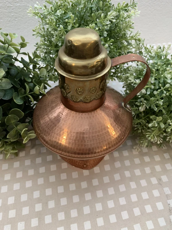 Vasija de cobre tapa broce